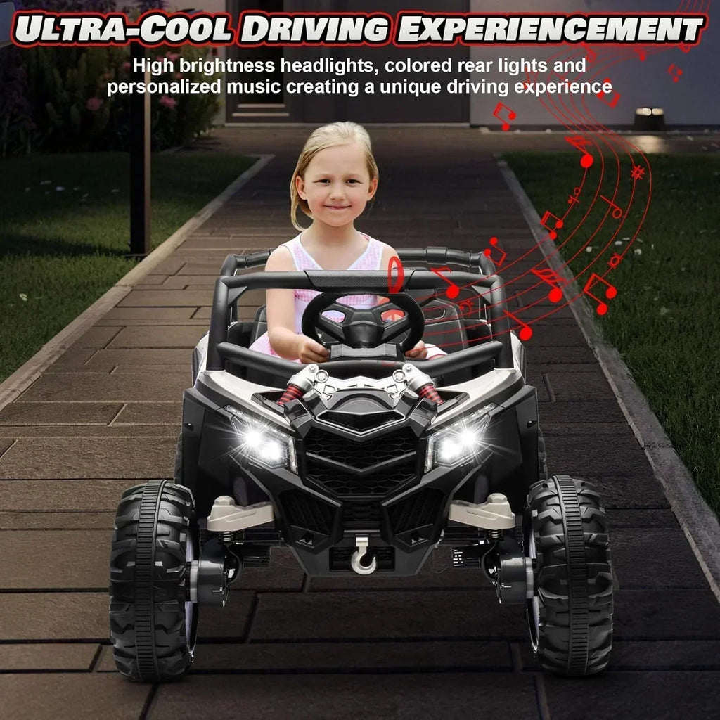 JOYRACER Kids Remote Control Car with 4 x 150W Motors Shock Absorbers Bluetooth MP3 Player wourant