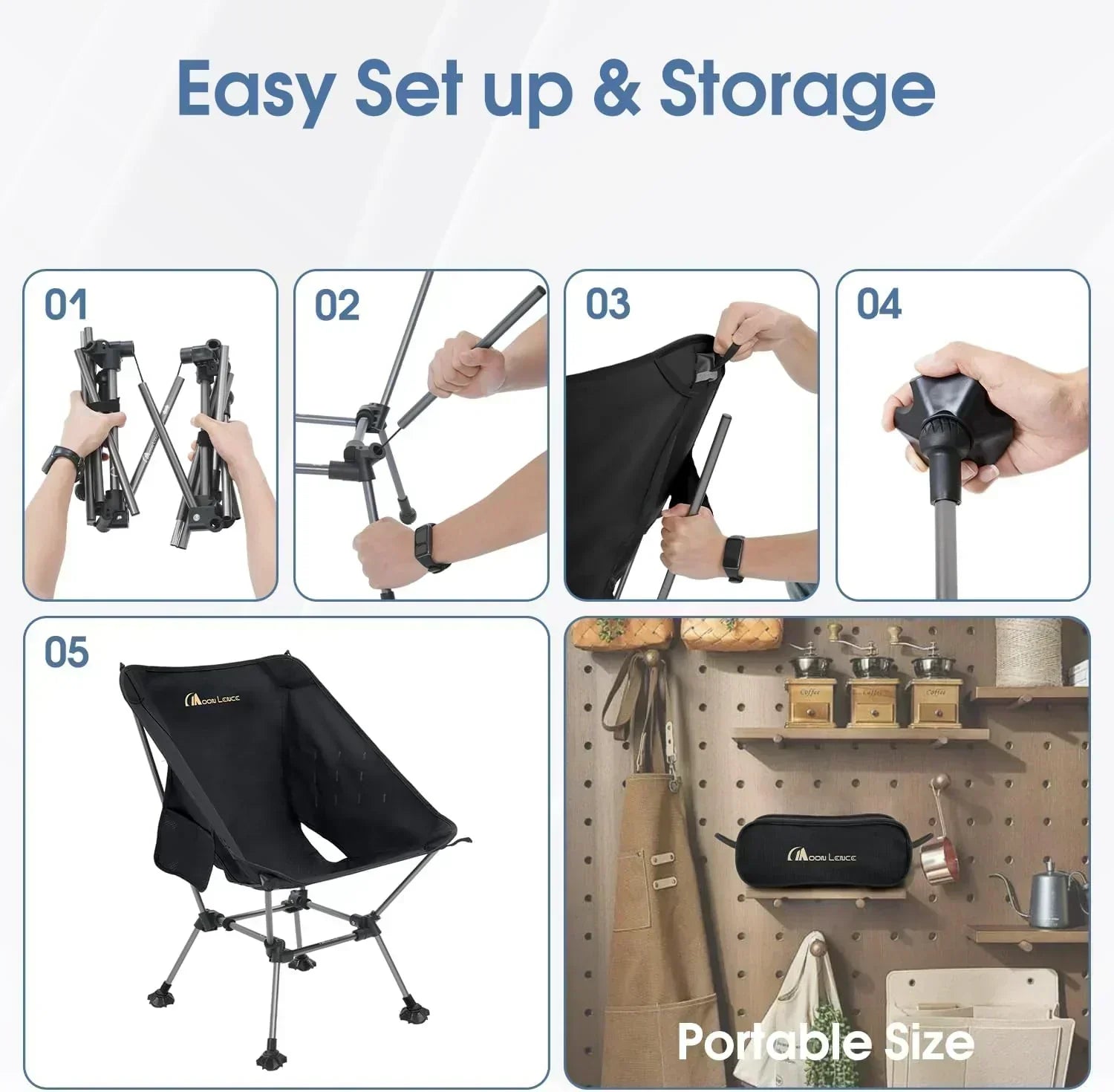 Portable Camping Chair Plus Folding Chair for Backpacking and Hiking wourant