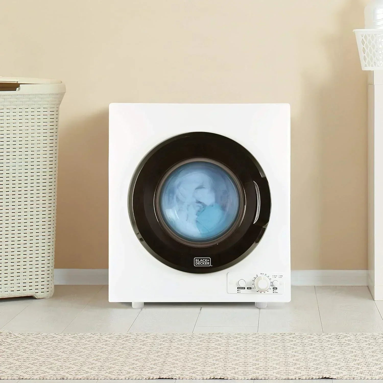 Compact Clothes Dryer 1.5 Cu. Ft. 850W Electric Dryer 120V Vented Dryer Stainless Steel Drum wourant
