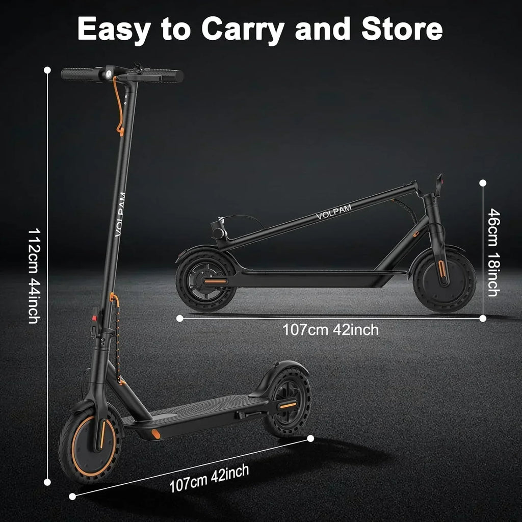 Volpam electric scooter Powerful electric motor Solid tires 28/21/12 mile range wourant