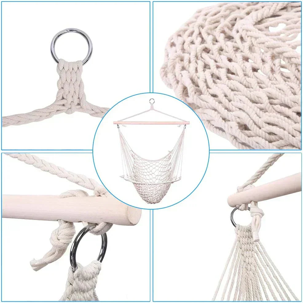 ONCLOUD Hammock Chair Hanging Rope Swing Load Capacity Macrame Hammock Swing Seat wourant