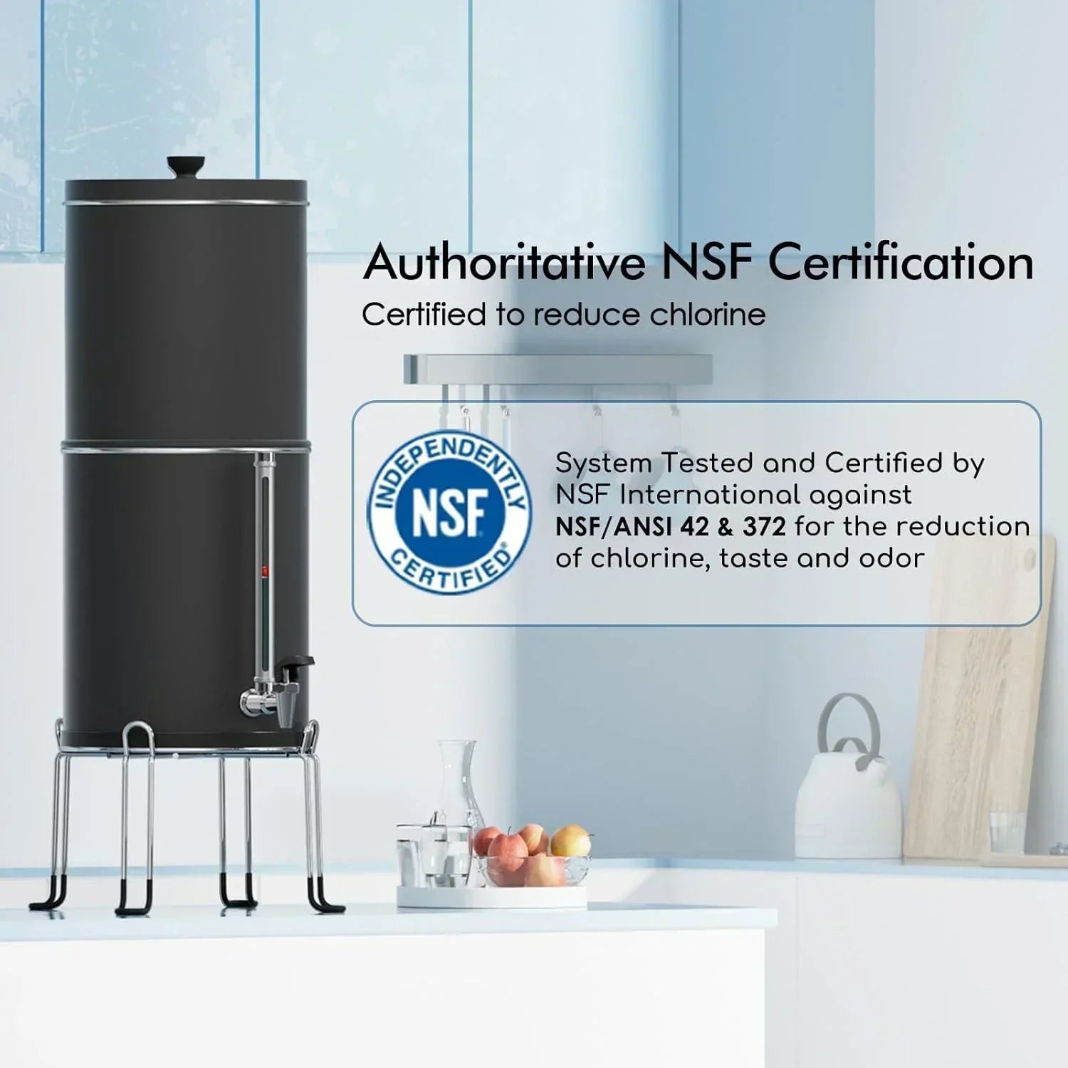 Purewell three-stage 0.01μm ultrafiltration gravity water filtration system 304 wourant