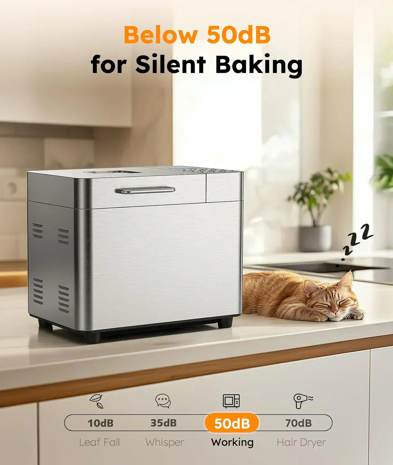 2LB Bread Maker OSIPOTO 17-in-1 Automatic Stainless Steel Bread Maker wourant