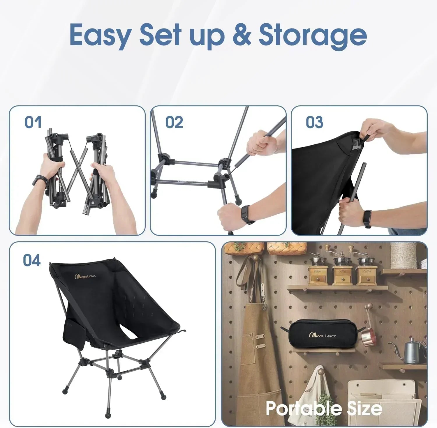 Portable Camping Chair Plus Folding Chair for Backpacking and Hiking wourant