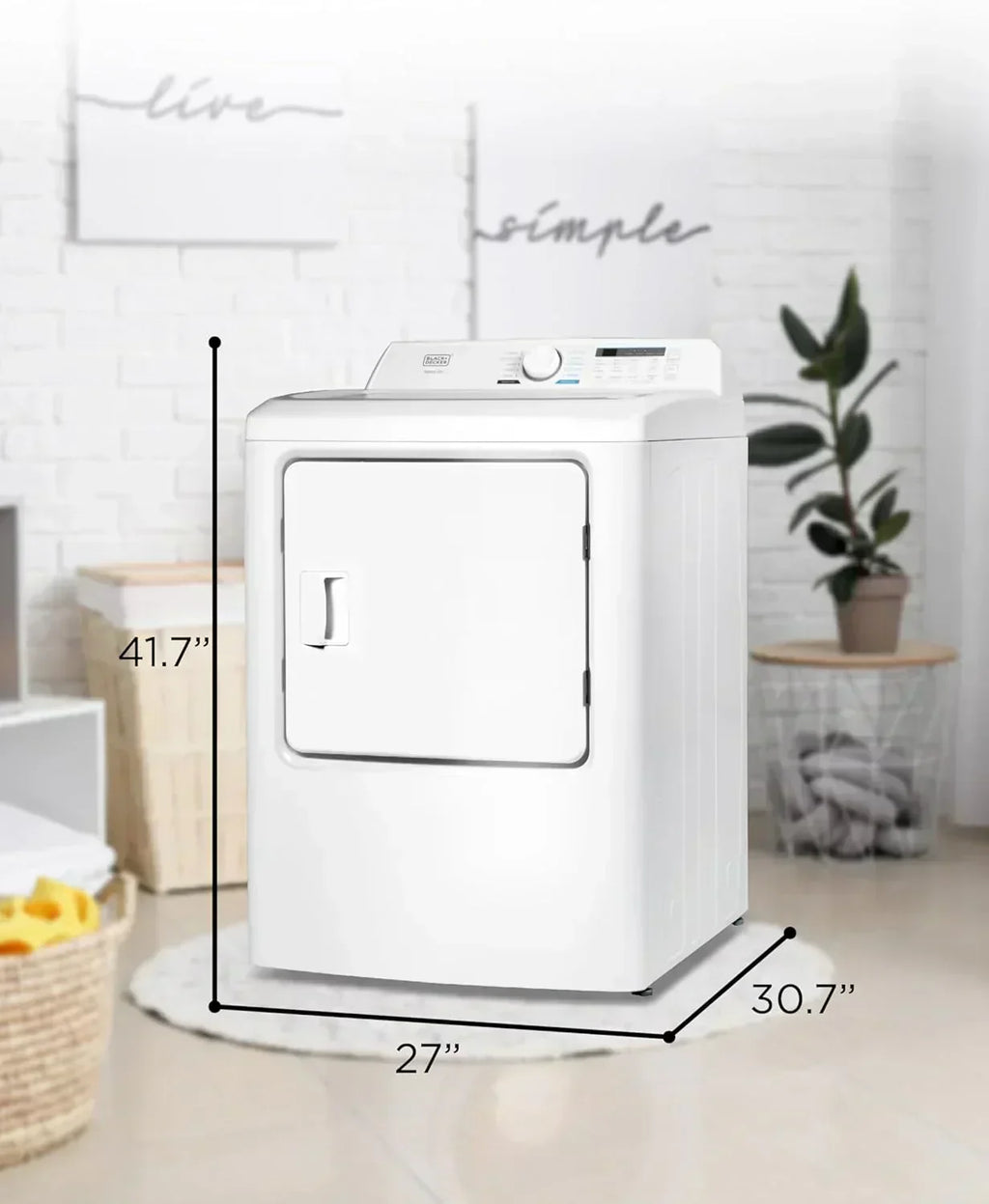 Compact Clothes Dryer 1.5 Cu. Ft. 850W Electric Dryer 120V Vented Dryer Stainless Steel Drum wourant
