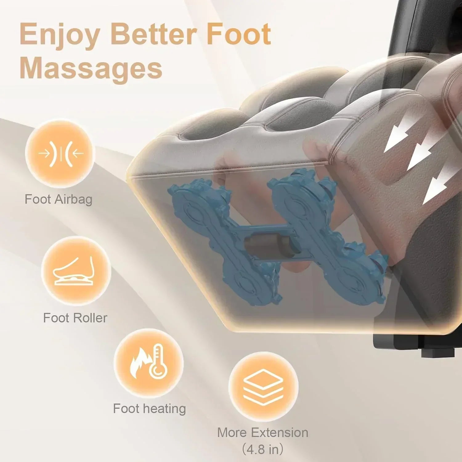 Full Body Massage Chair Zero Gravity Massage Chair with 10 Fixed Rollers Heating Foot Massage wourant