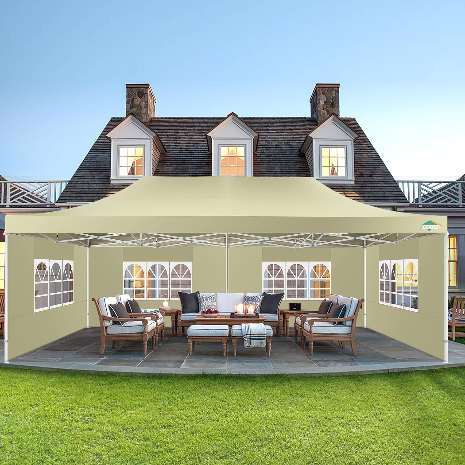 COBIZI 10x20 Heavy Duty Pop up Canopy Tent 6 sidewalls Commercial Canopy Wedding Party Tents wourant