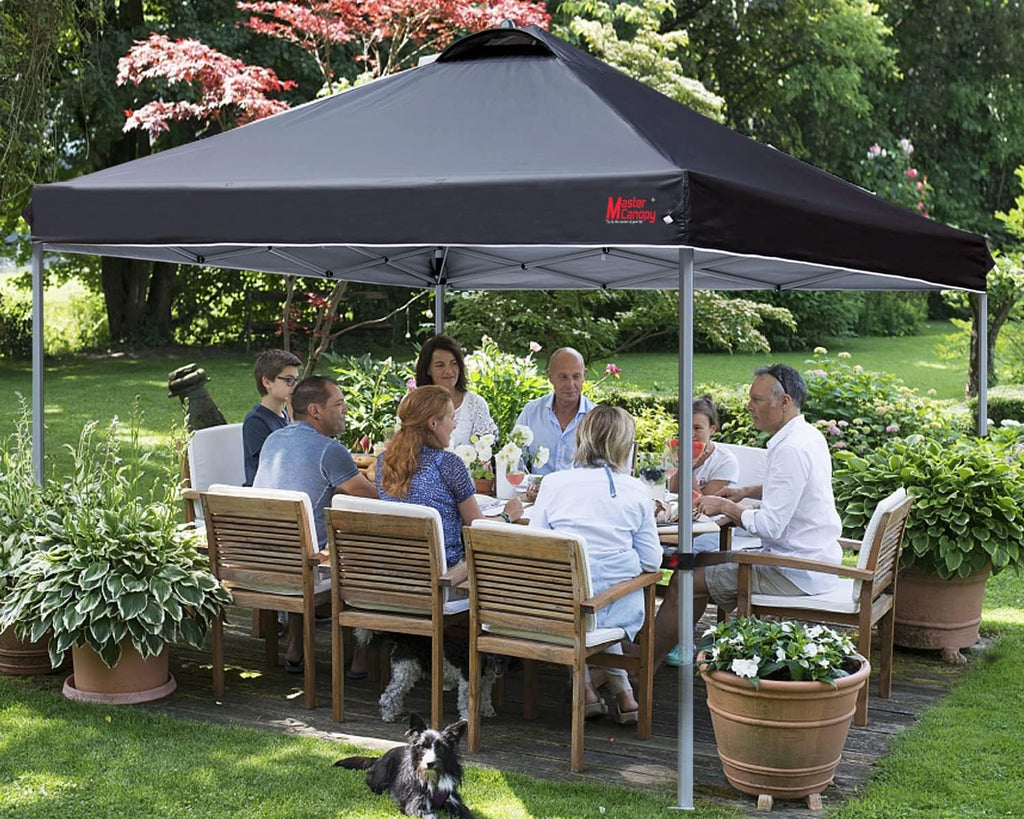 Durable Pop-up Canopy Tent with Roller Bag (10x10 Black) wourant