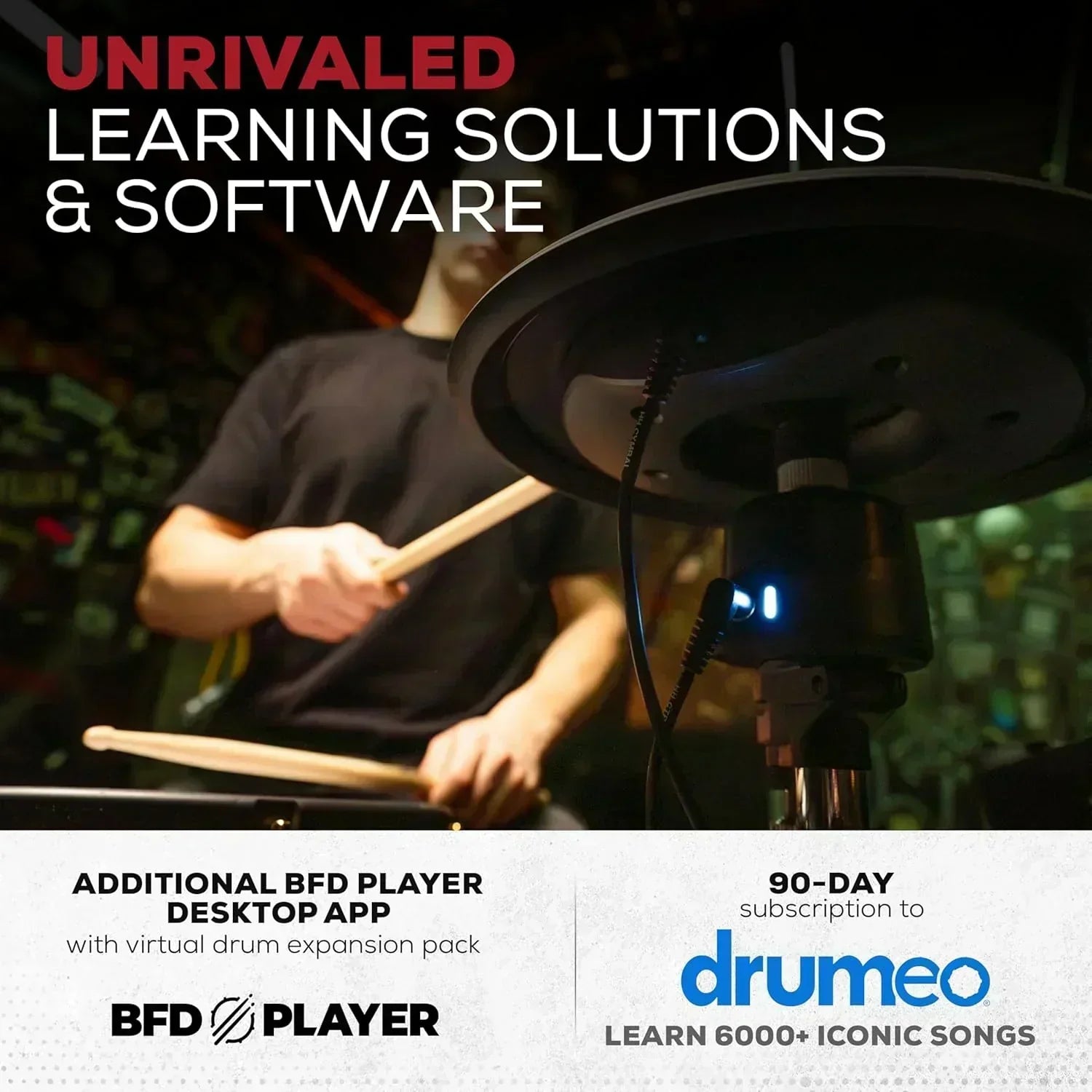 Alison Strata Prime Electronic Drum Set with Touch Screen Dual Area Grid Head wourant