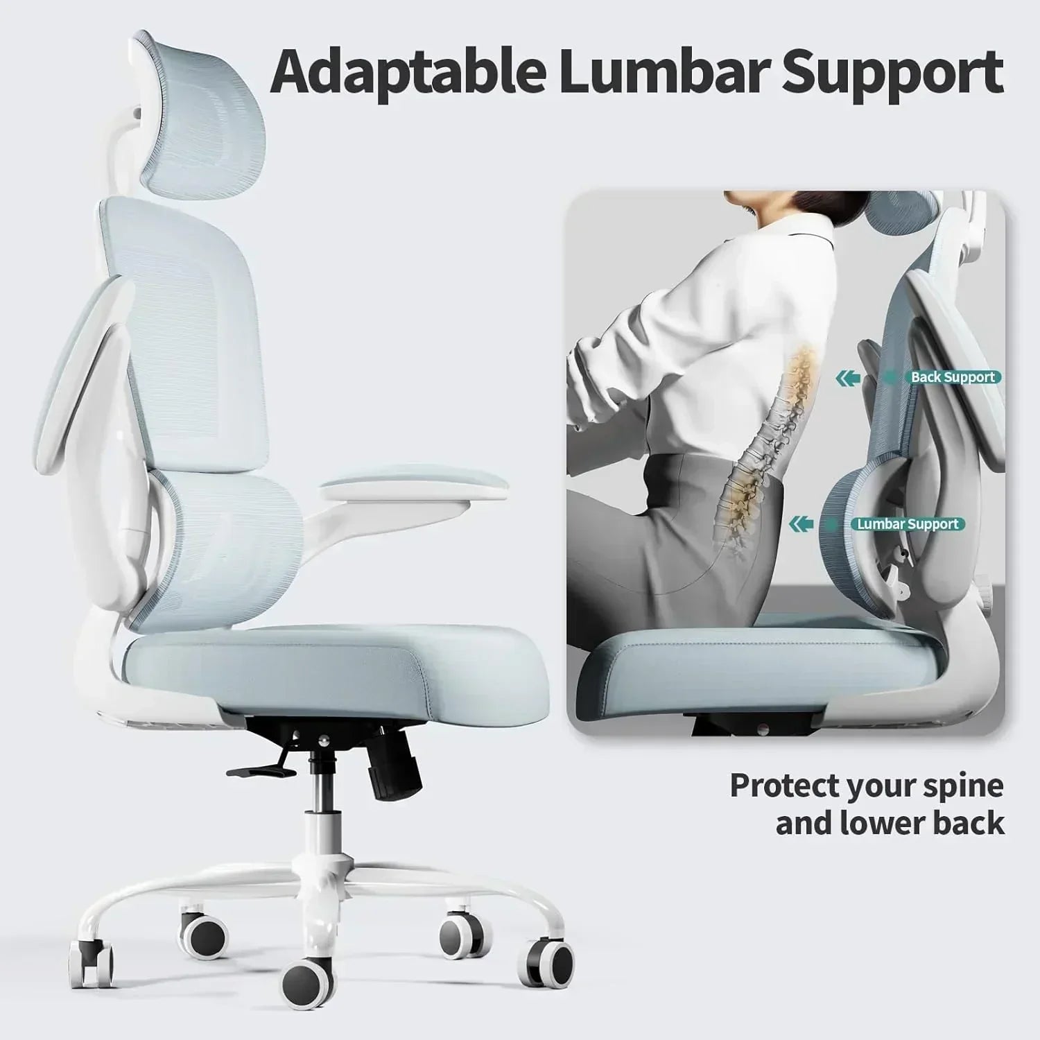 TRALT Office Chair Ergonomic Desk Chair 330 lbs Home Gaming Chair with Wheels wourant