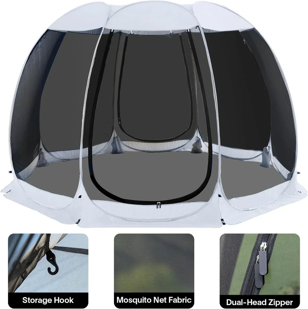 Screen gazebo sleeps 6-10-15 people Igloo-style canopy tent mosquito net on the sides Perfect wourant