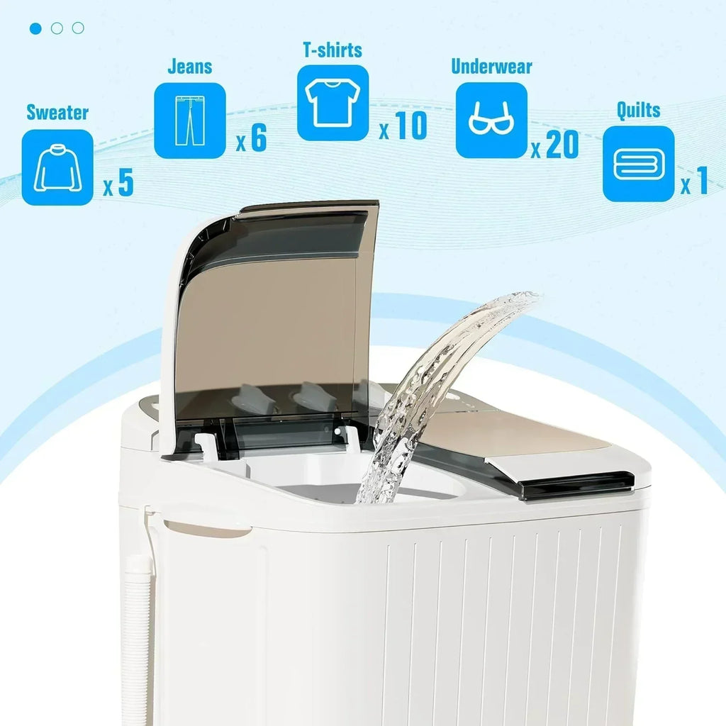 INTERGREAT Portable Washing Machine 16 lb Twin Tub Washing Machine wourant