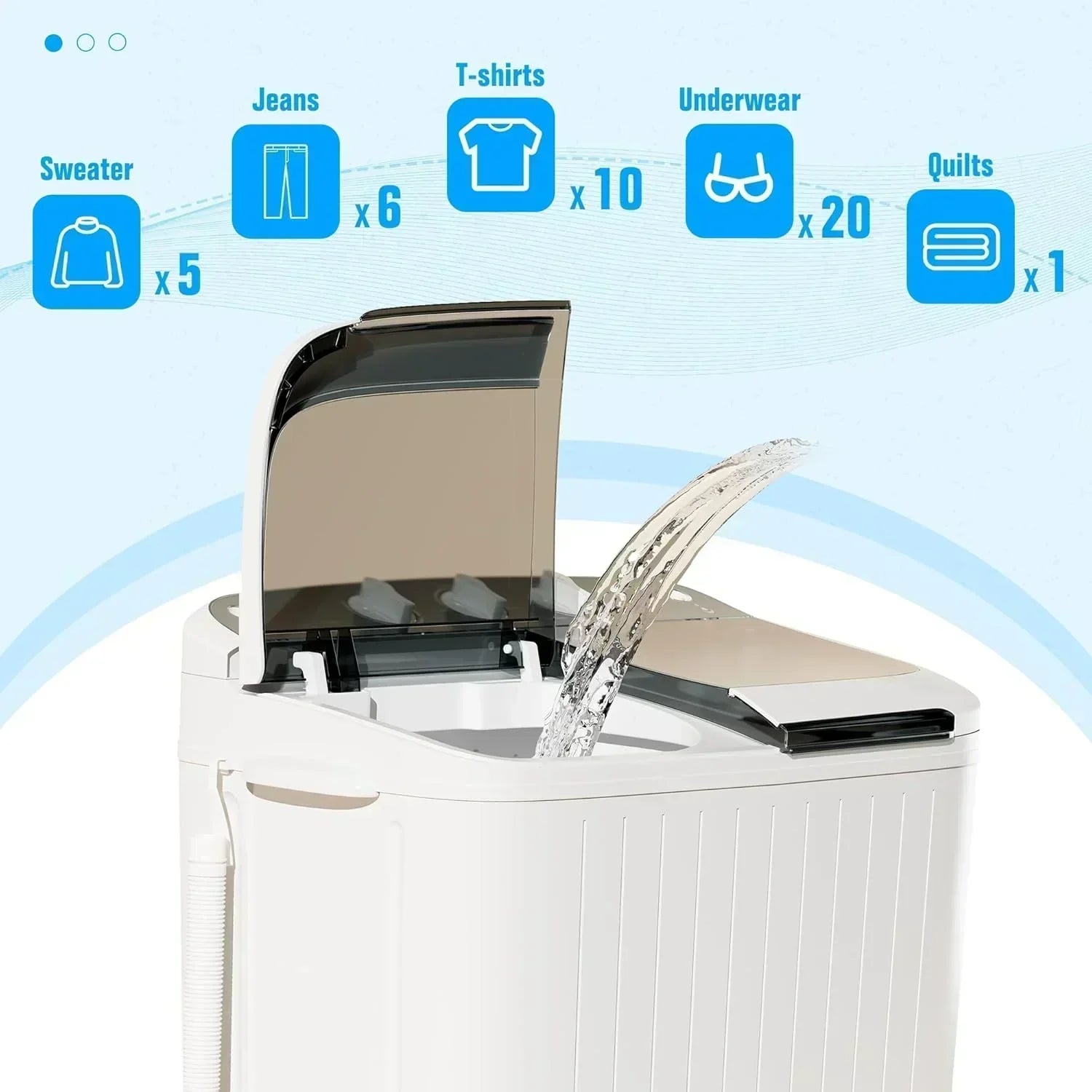 INTERGREAT Portable Washing Machine 16 lb Twin Tub Washing Machine wourant