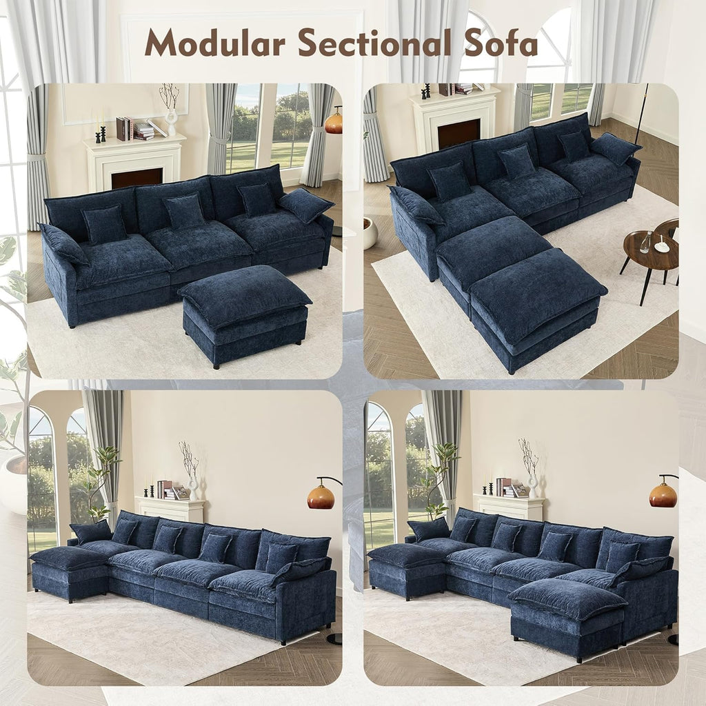 108 Inch U Shape Sofa Sectional Sofa Comfortable Cloud Sofa Living Room Deep Seat Sofa wourant