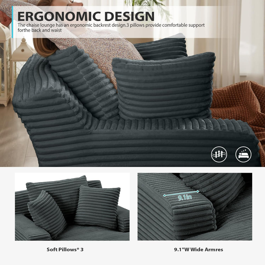 50-inch indoor recliner oversized corduroy upholstered boneless sofa bed deep sleeper sofa wourant