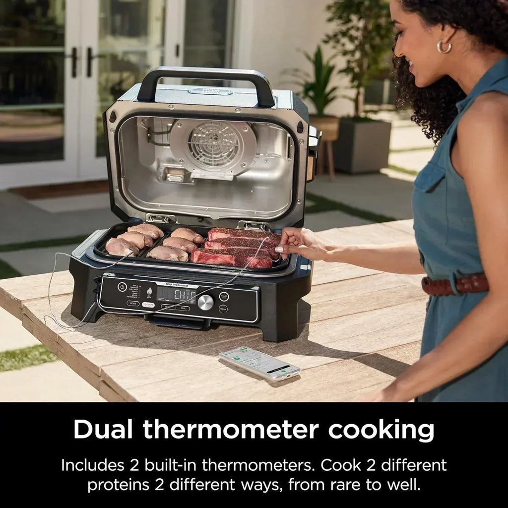 Ninja Woodfire Pro XL Outdoor Grill Smoker Thermometer 4-in-1 Master Grill BBQ Smoker Outdoor Air Fryer wourant