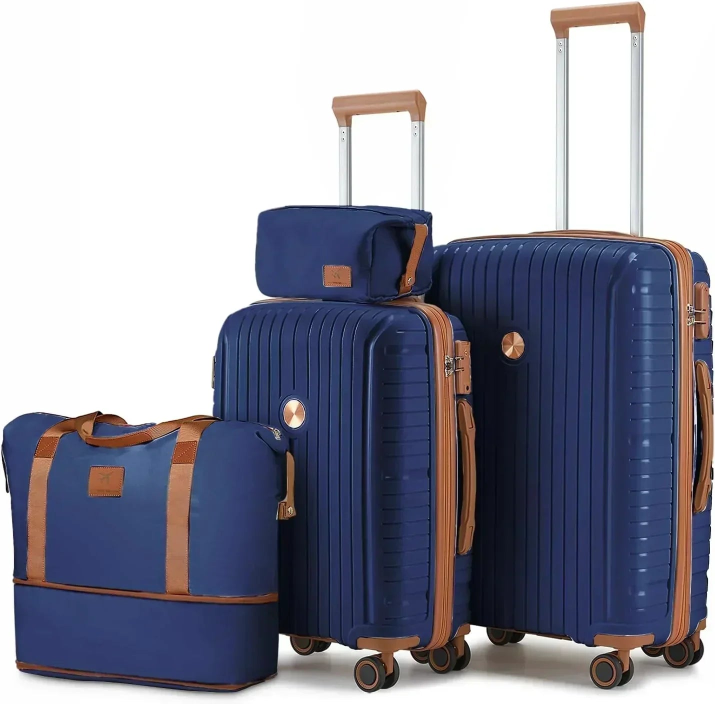 5-piece PP hardshell lightweight travel carry-on luggage set with dual spinner wheels wourant