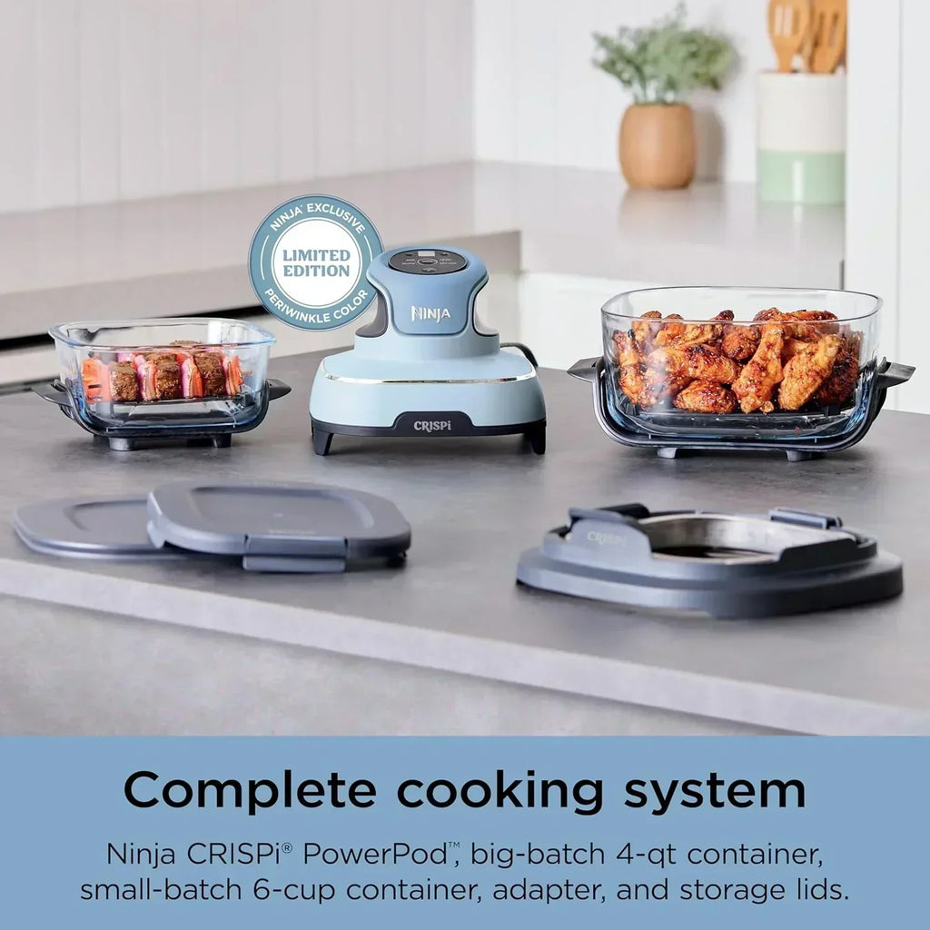 Ninja Crispi 4 in 1 Portable Glass Air Fryer Cooking System 4QT 6 Cup TempWare Glass Containers wourant