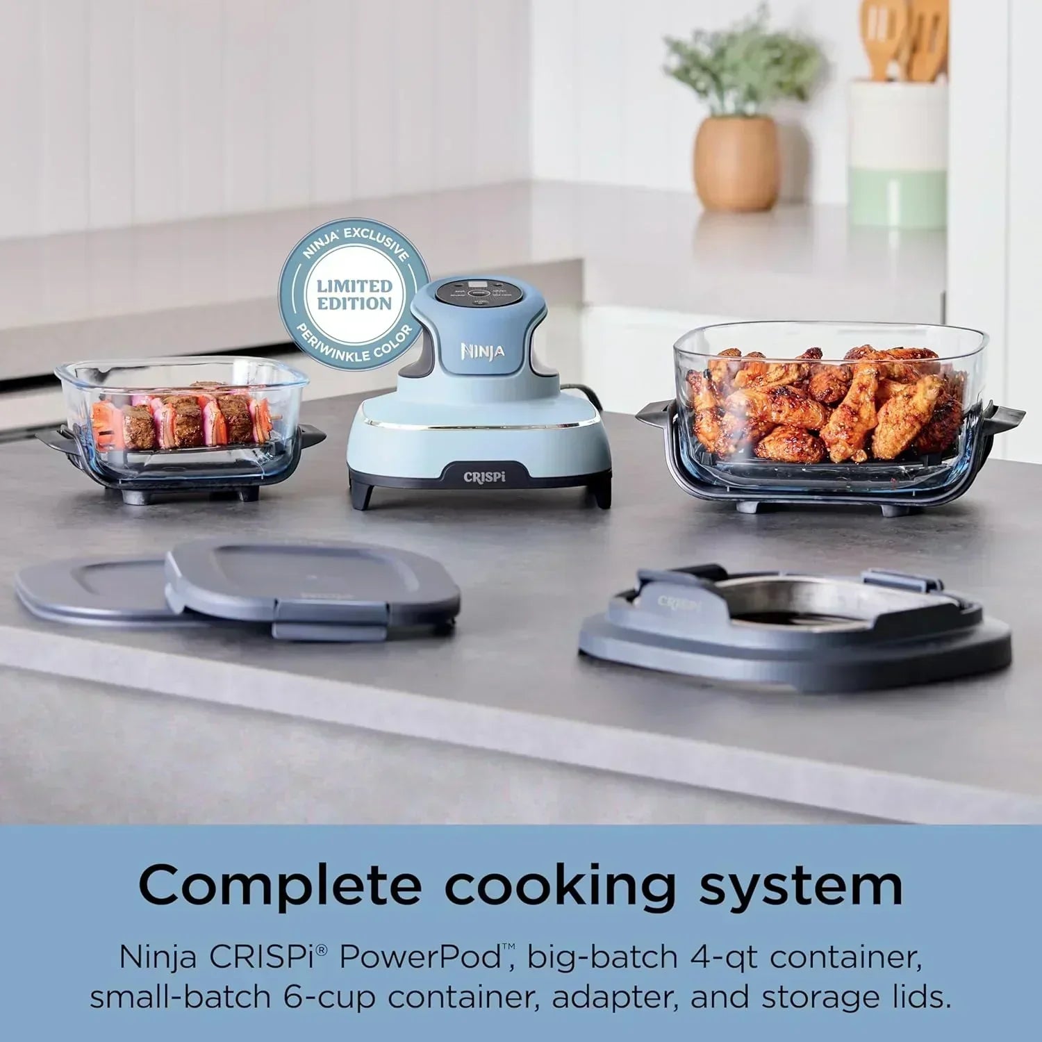 Ninja Crispi 4 in 1 Portable Glass Air Fryer Cooking System 4QT 6 Cup TempWare Glass Containers wourant