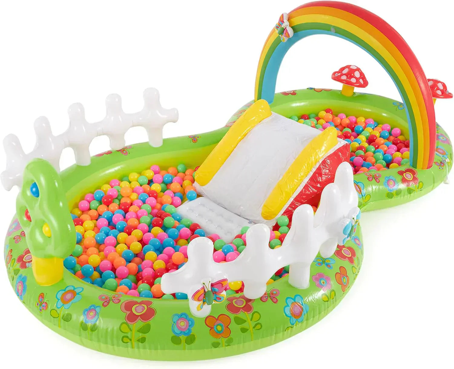 Intex 96" x 78" x 28" Inflatable Jungle Adventure Play Center Spray Kiddie Pool Water Slide wourant