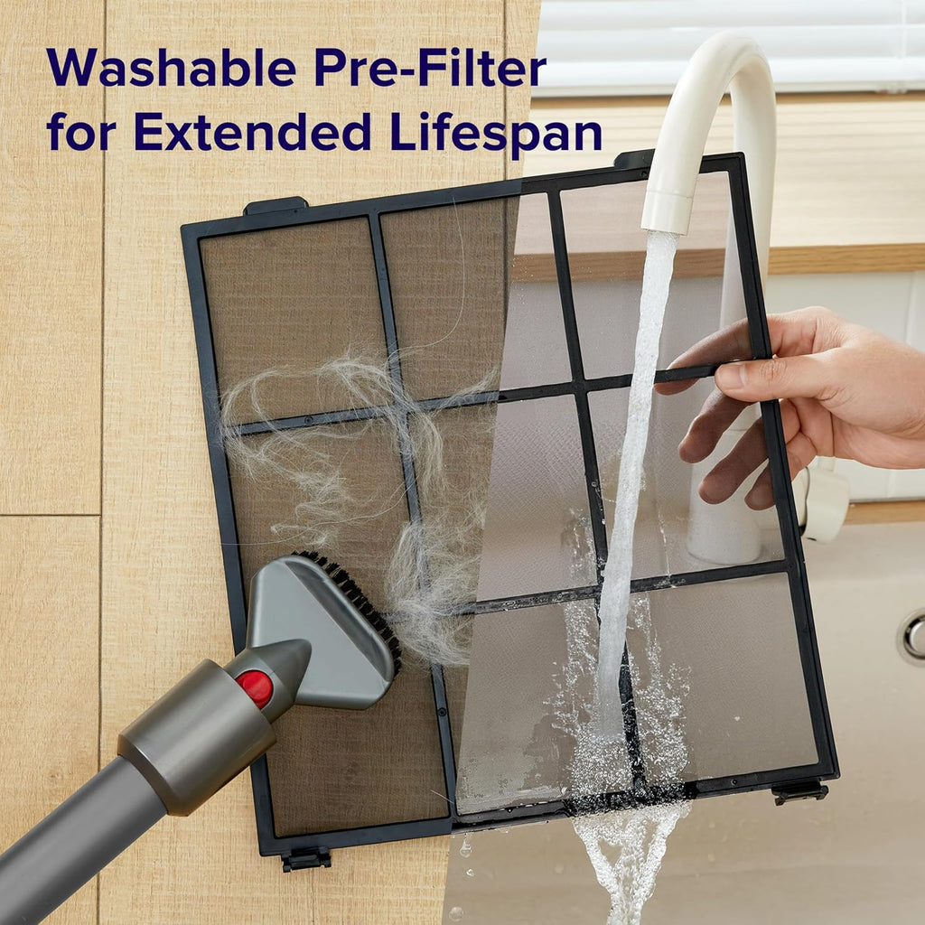 Large-room air purifier for home use with air quality monitor washable pre-filter wourant