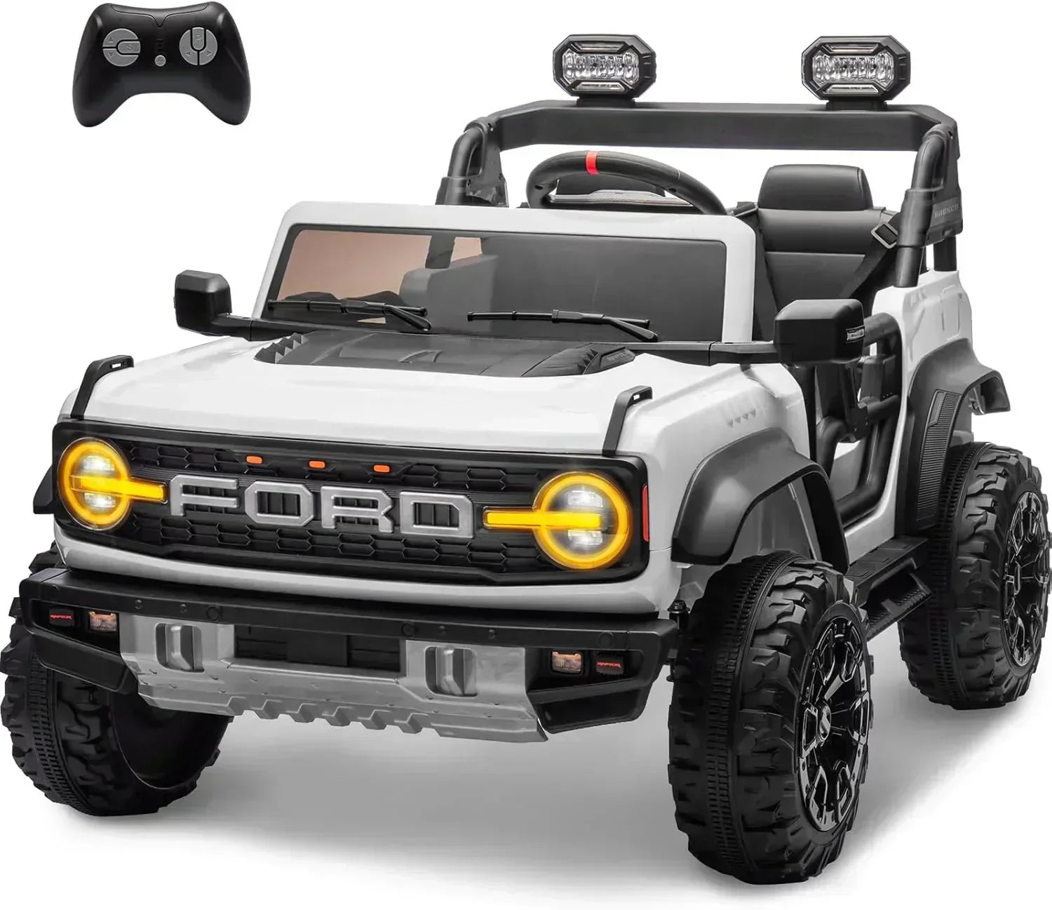 Bronco Raptor Two-Seater Ride-On Car Truck Toy Blue wourant