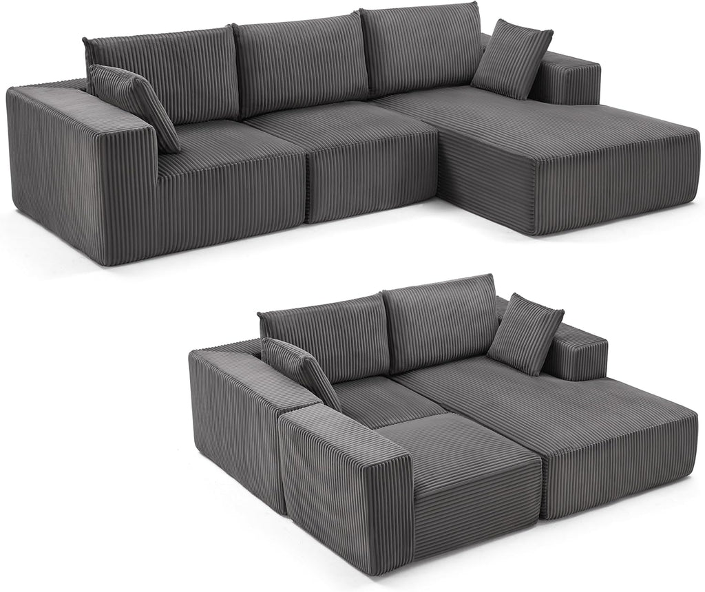 108-inch modular sofa cloud modular sofa with deep seat and reclining chair upholstered sofa wourant