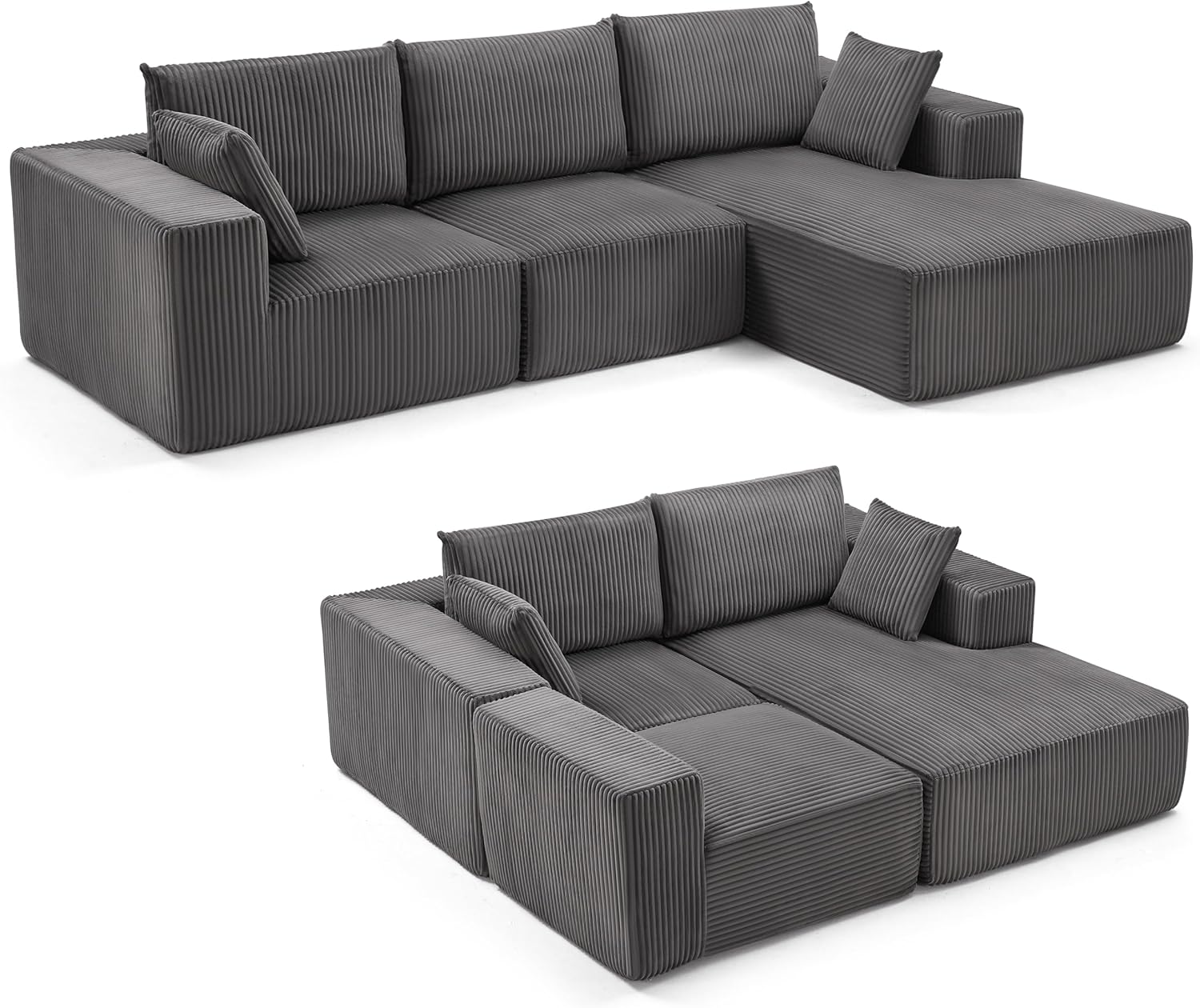 108-inch modular sofa cloud modular sofa with deep seat and reclining chair upholstered sofa wourant