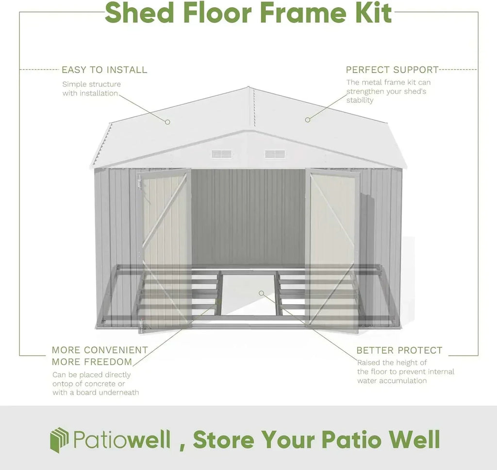 Patiowell 5x3 FT Outdoor Storage Shed Tool Shed with Sloping Roof and Lockable Door Metal Shed wourant