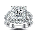 Princess Cut Moissanite Engagement Rings 3.884cttw(2CT Center Stone) D Color VVS1 wourant