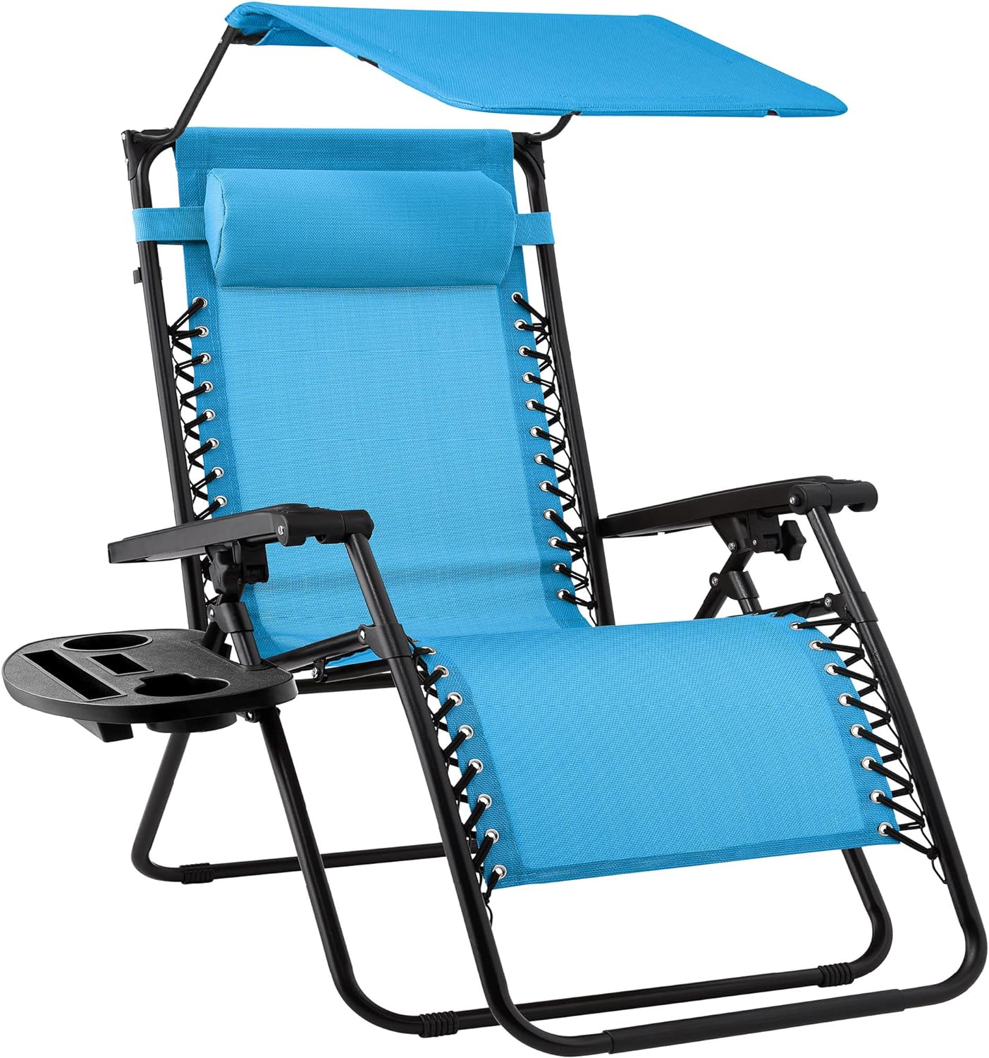 Best Choice Products Folding Zero Gravity Recliner Patio Lounge Chair Adjustable Canopy Shade wourant