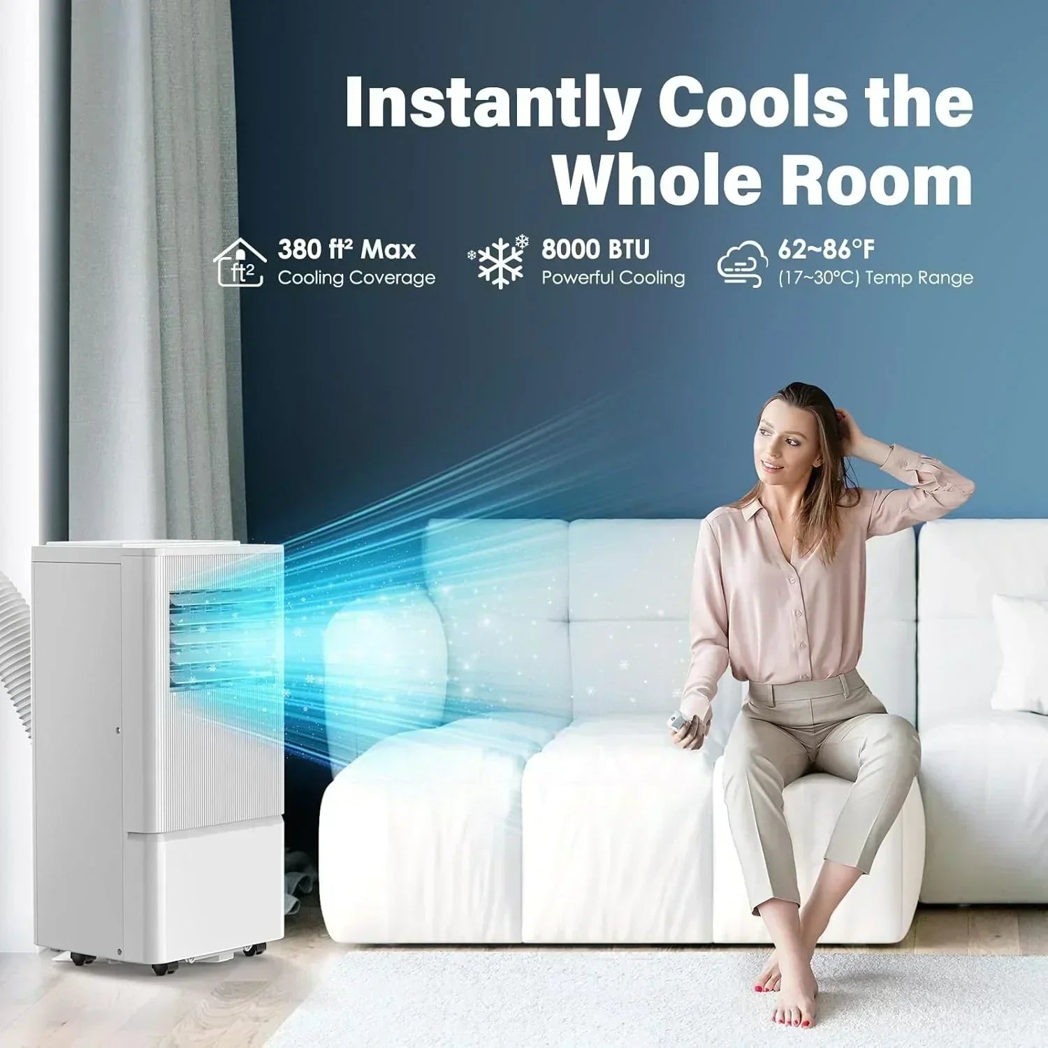 Air Choice Portable Air Conditioner 10000 BTU Air Conditioner Portable for Room Up to 450 Sq.Ft wourant