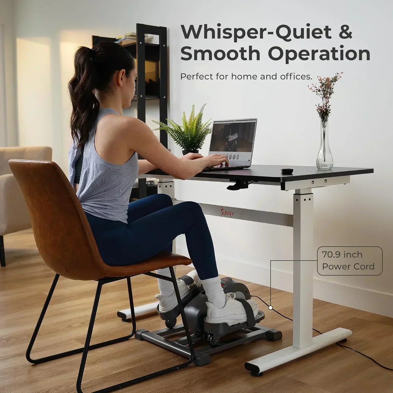 Sunny Health Fitness Smart Mini Elliptical Trainer Indoor Under-Desk Pedal Exerciser wourant