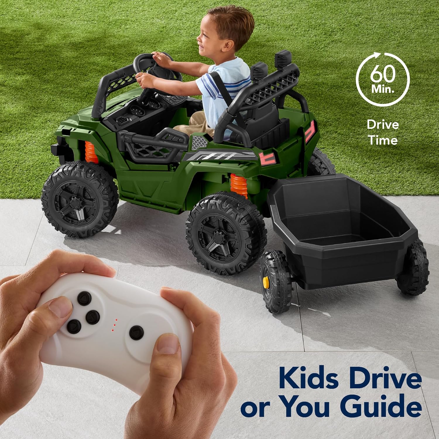 Children's black UTV electric children's car wourant