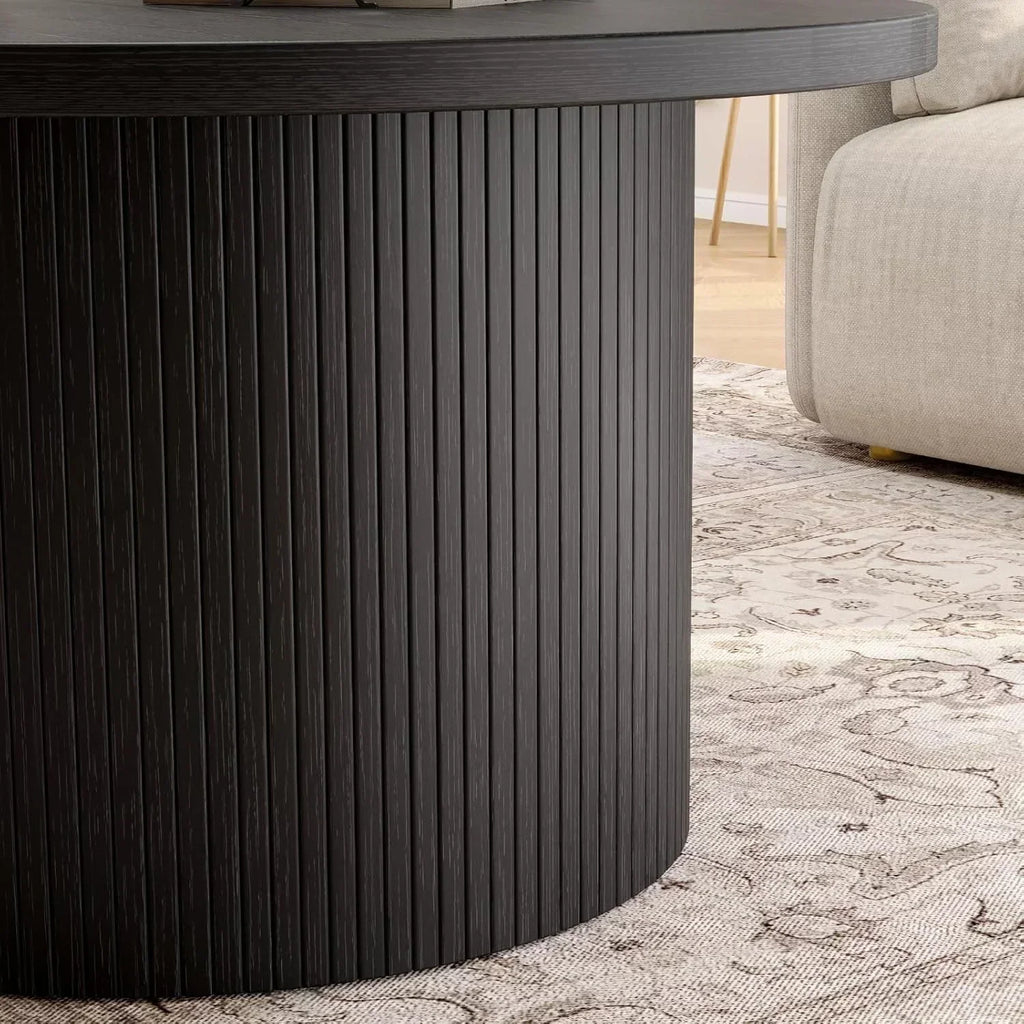 31.5 inch round coffee table living room roll-up coffee table mid-century modern wood coffee table wourant