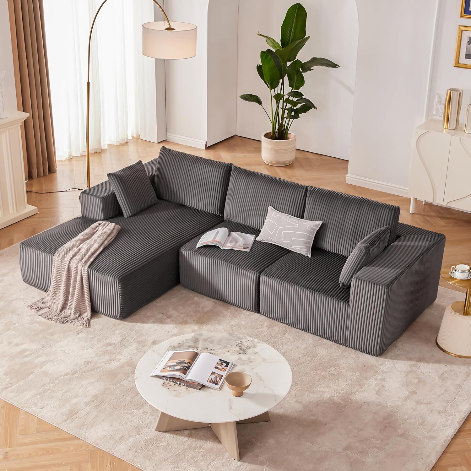 108-inch modular sofa cloud modular sofa with deep seat and reclining chair upholstered sofa wourant