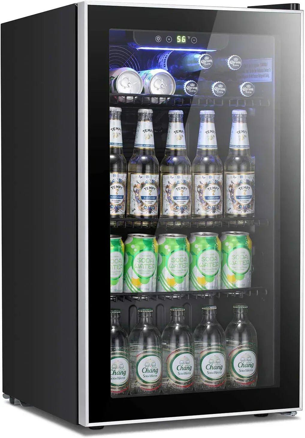 Antarctic Star Beverage Refrigerator Cooler 68 Can Mini Fridge with Glass Door for Beer Drinks Wine wourant