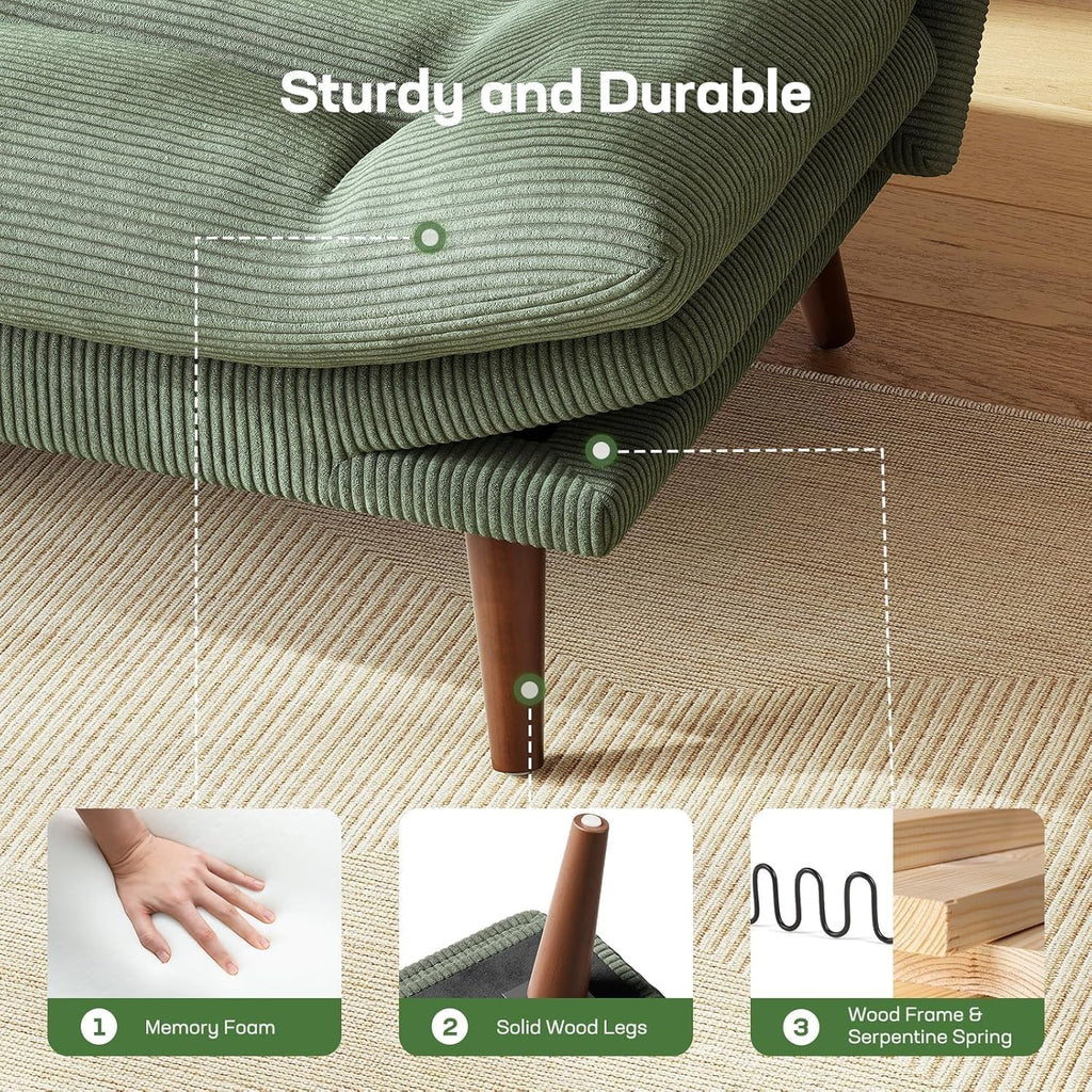Futon Sofa Bed Futon Sofa Adjustable Back Armrests Converts to Small Sleeper Sofa Bed wourant