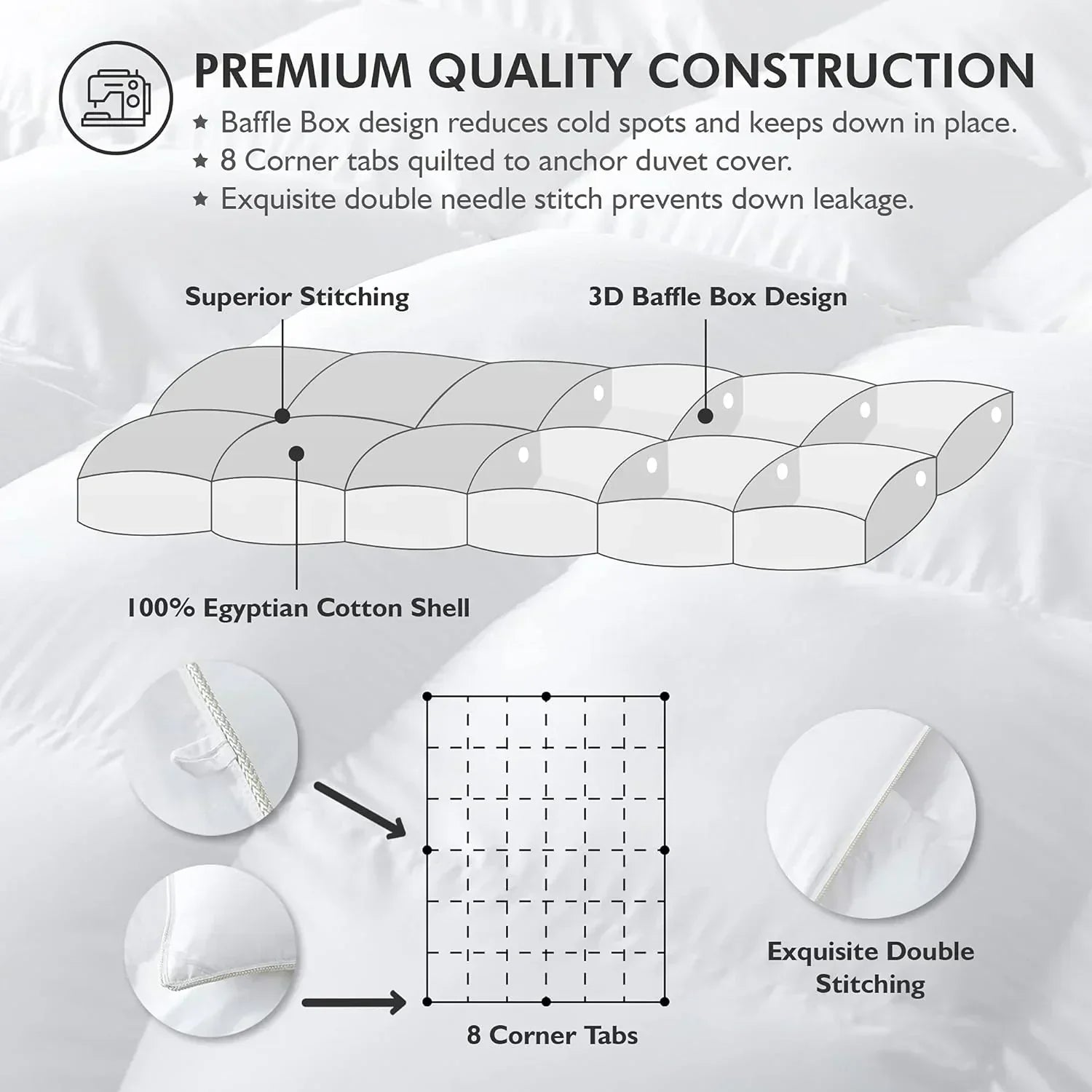 Baffle Box Design Comforter Duvet wourant