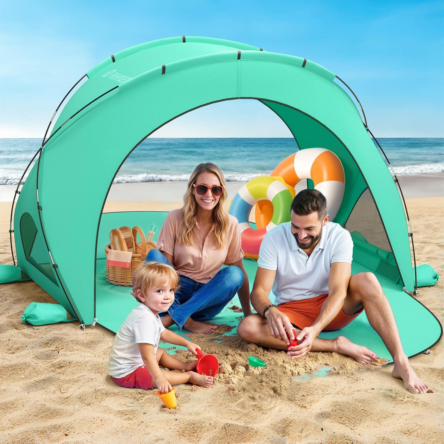 Beach Tent Sun Shelter Beach Shade Tent with UPF50+ UV Protection Beach Sun Shelter Beach Shade wourant
