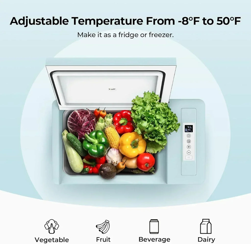 BougeRV 12 Volt Refrigerator 12V Car Fridge 23 Quart Portable Freezer Compressor Cooler wourant