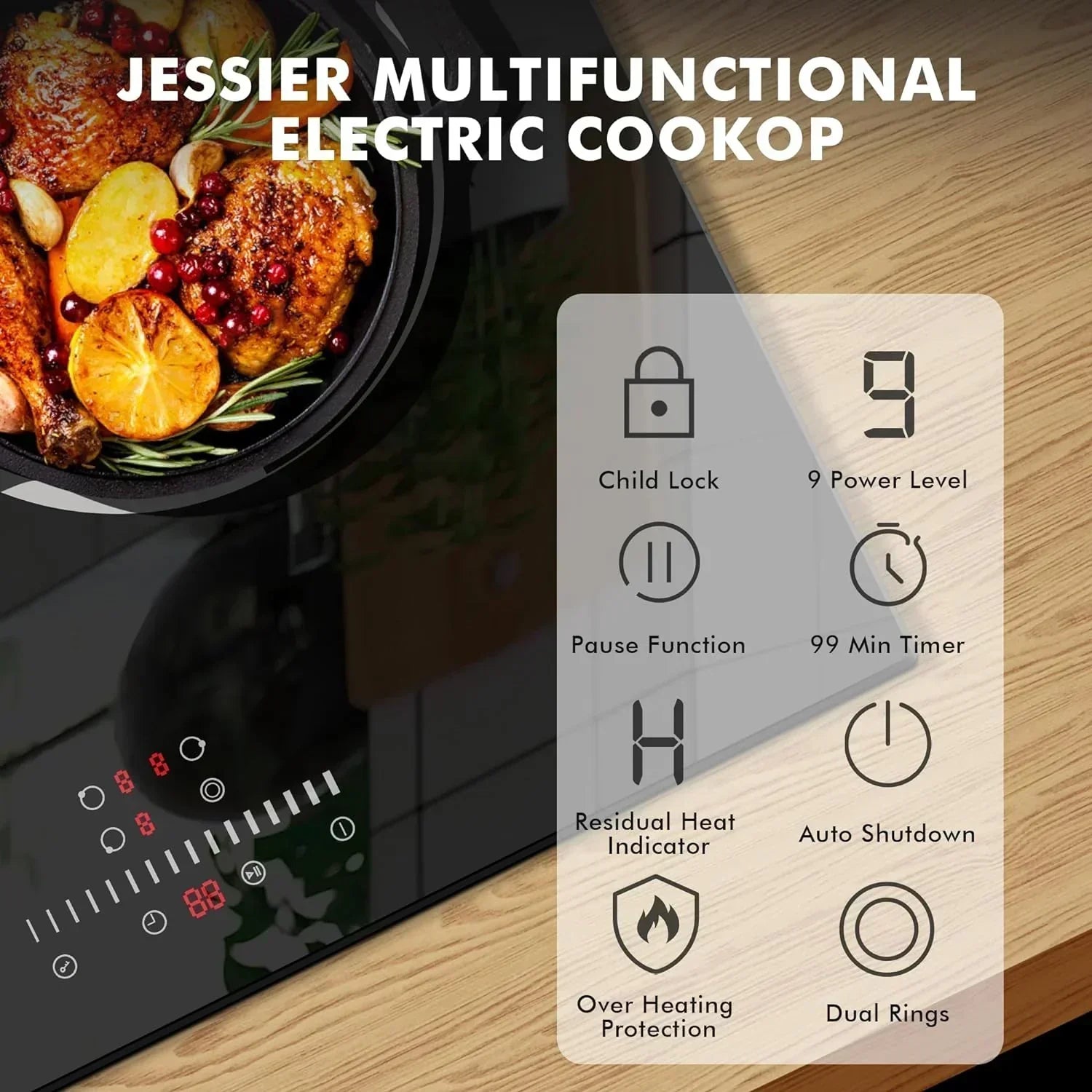 Electric Cooktop 30 Inch - 5 Burners Built-in Ceramic Cooktop 30" Electric Stove Top wourant