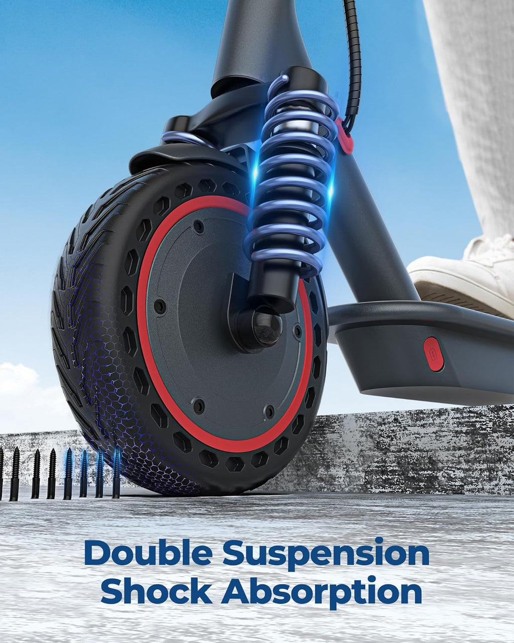 Electric Scooter 350W/500W Powerful Motor 8.5"/10" Solid Tires 19/22Mph 28/21/12 Miles Range wourant