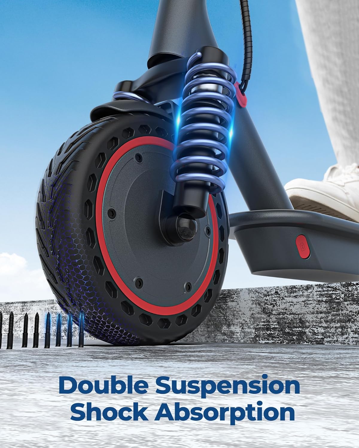 Electric Scooter 350W/500W Powerful Motor 8.5"/10" Solid Tires 19/22Mph 28/21/12 Miles Range wourant