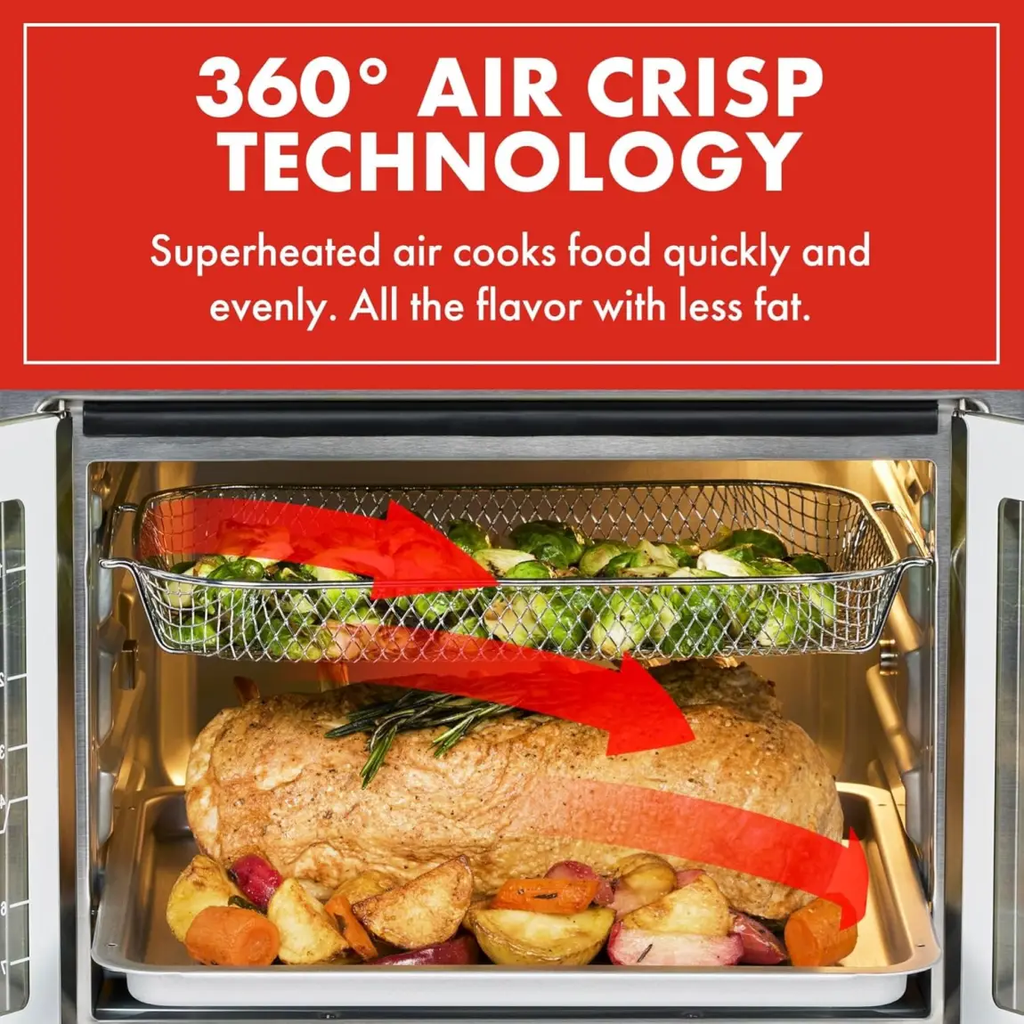 Emeril Lagasse 26 QT Extra Large Air Fryer, Convection Toaster Oven with French Doors, Stainless Steel wourant