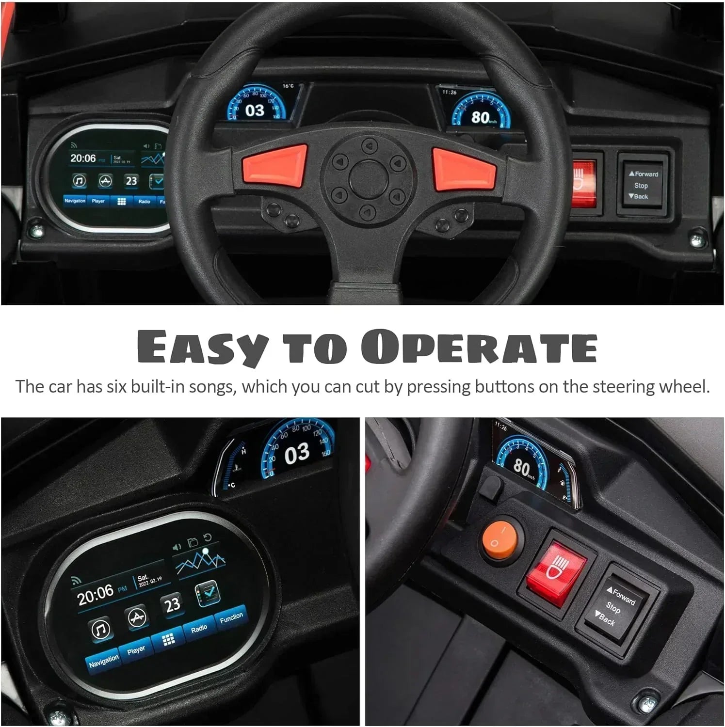 TOBBI 12V Kids Ride on Car Electric Off-Road UTV Truck with Diverse Functions Double Open Doors wourant