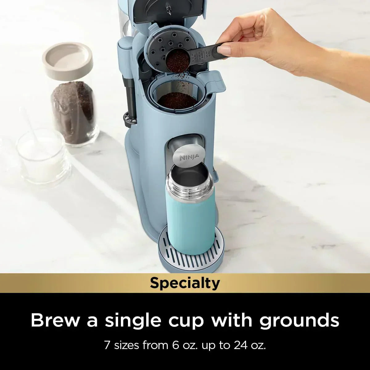Ninja Coffee Maker Single Cup Brews with pods and grounds K-Cup compatible 4 brewing methods wourant