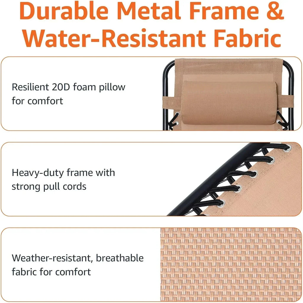 Amazon Basics Outdoor Patio Mesh Adjustable Zero Gravity Lounge Chair Recliners set of 2 wourant