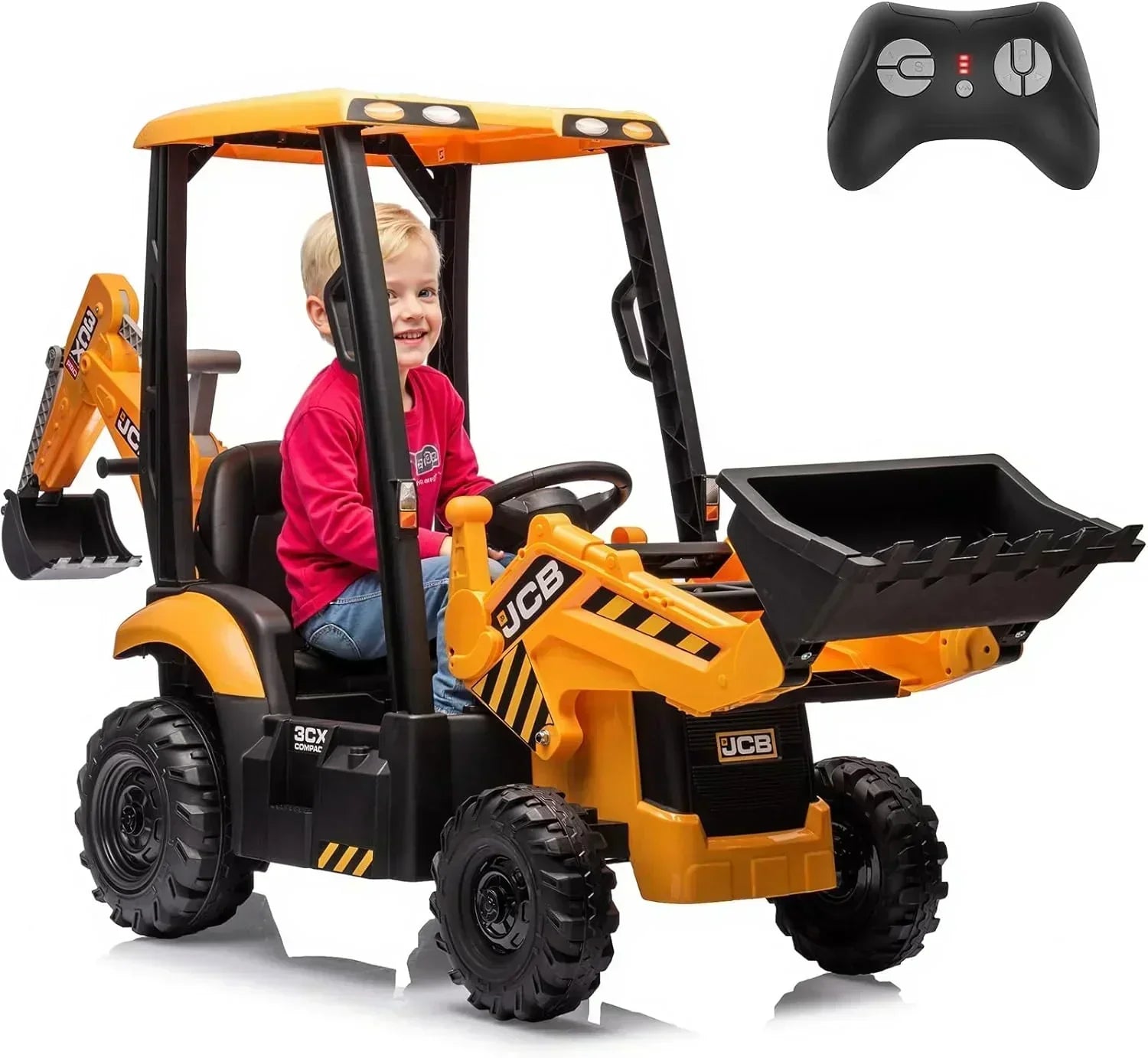 12V JCB Ride On Excavator Ride on Toys for Kids 4-8 Electric Car for Kids with Tractor wourant