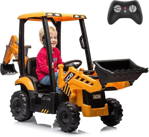 12V JCB Ride On Excavator Ride on Toys for Kids 4-8 Electric Car for Kids with Tractor wourant